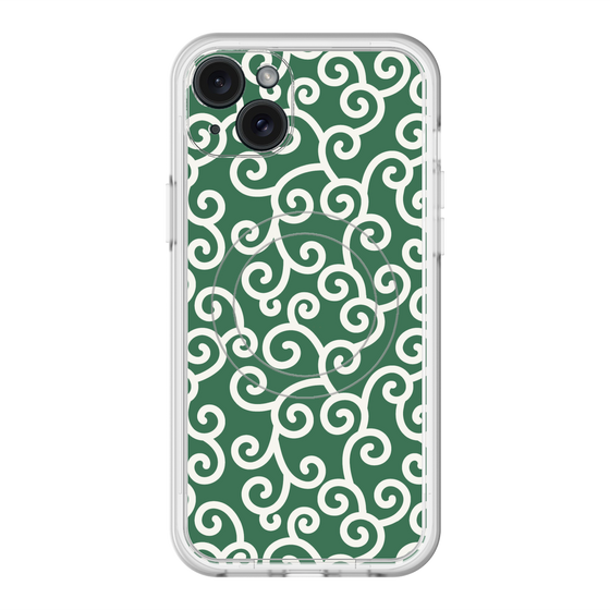 スリムプロテクションプレミアムケース with MagSafe［ 唐草模様 - Green ］