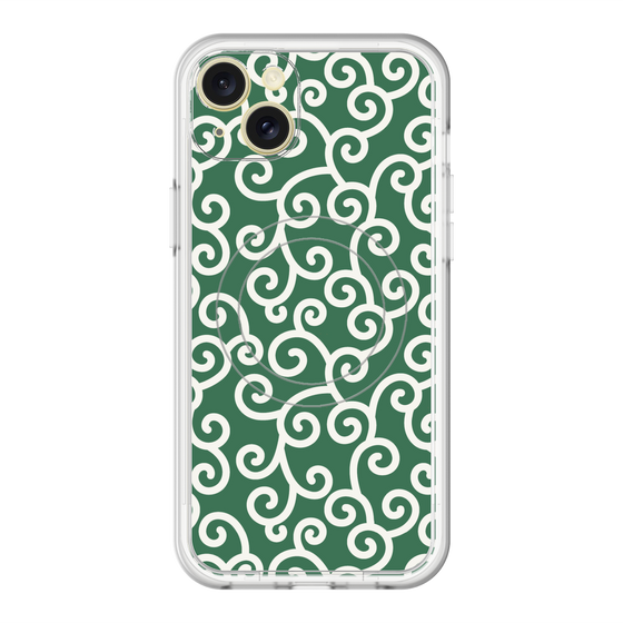 スリムプロテクションプレミアムケース with MagSafe［ 唐草模様 - Green ］