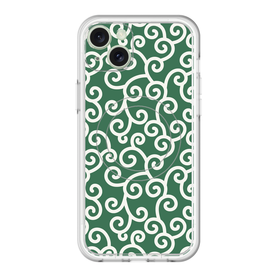 スリムプロテクションプレミアムケース with MagSafe［ 唐草模様 - Green ］