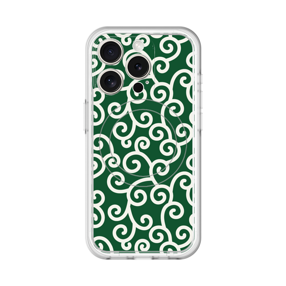 スリムプロテクションプレミアムケース with MagSafe［ 唐草模様 - Green ］