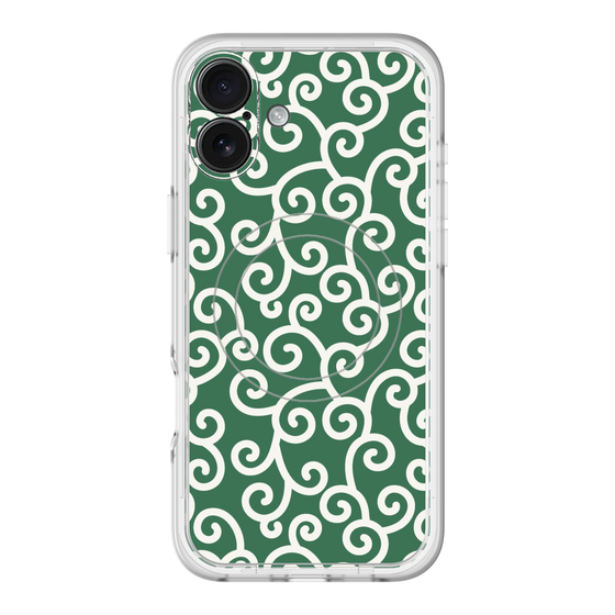 スリムプロテクションプレミアムケース with MagSafe［ 唐草模様 - Green ］
