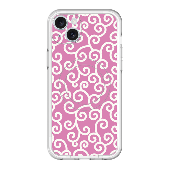 スリムプロテクションプレミアムケース with MagSafe［ 唐草模様 - Pink ］