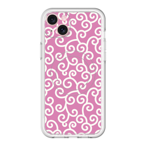 スリムプロテクションプレミアムケース with MagSafe［ 唐草模様 - Pink ］