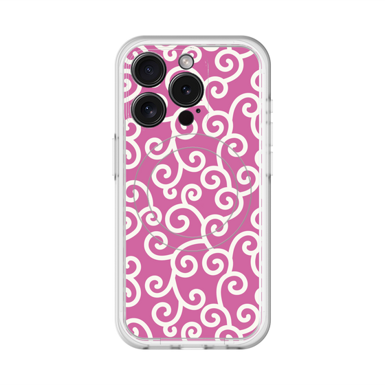 スリムプロテクションプレミアムケース with MagSafe［ 唐草模様 - Pink ］