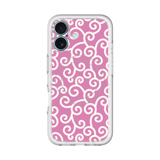 スリムプロテクションプレミアムケース with MagSafe［ 唐草模様 - Pink ］