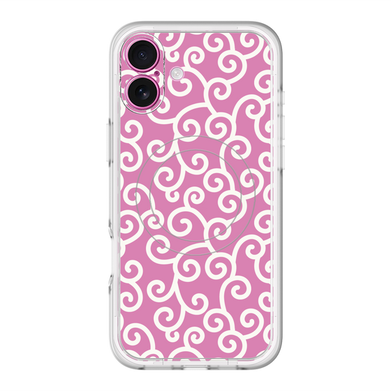 スリムプロテクションプレミアムケース with MagSafe［ 唐草模様 - Pink ］
