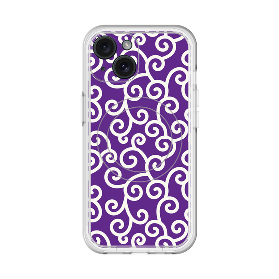 スリムプロテクションプレミアムケース with MagSafe［ 唐草模様 - Purple ］