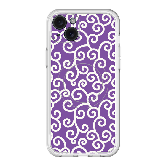 スリムプロテクションプレミアムケース with MagSafe［ 唐草模様 - Purple ］