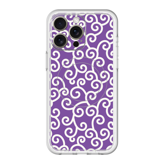 スリムプロテクションプレミアムケース with MagSafe［ 唐草模様 - Purple ］