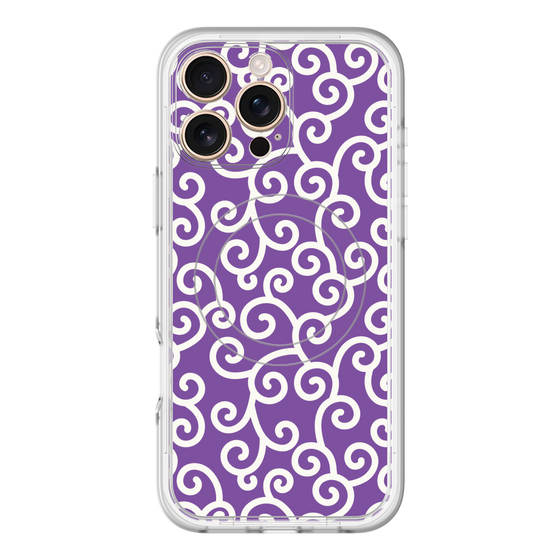 スリムプロテクションプレミアムケース with MagSafe［ 唐草模様 - Purple ］