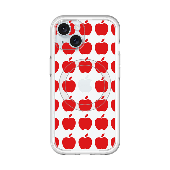 スリムプロテクションプレミアムケース with MagSafe［ Apple - Red ］