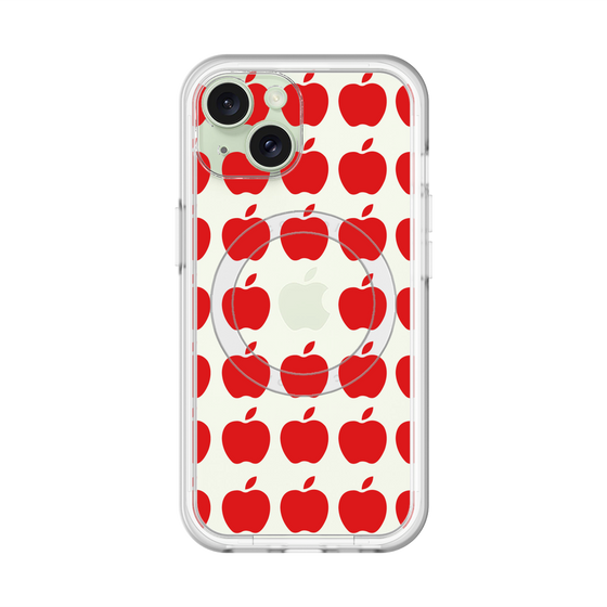 スリムプロテクションプレミアムケース with MagSafe［ Apple - Red ］
