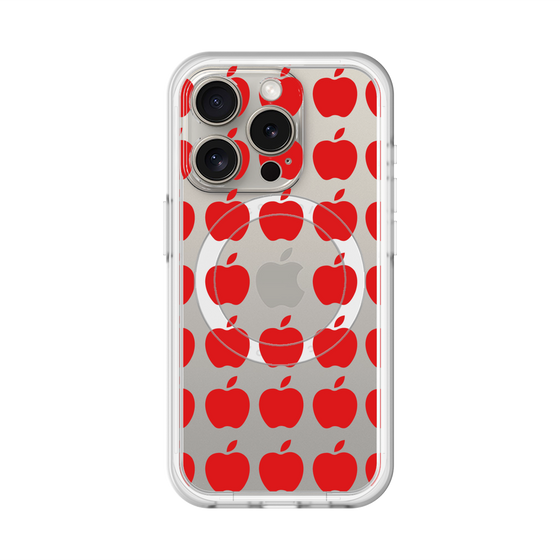 スリムプロテクションプレミアムケース with MagSafe［ Apple - Red ］