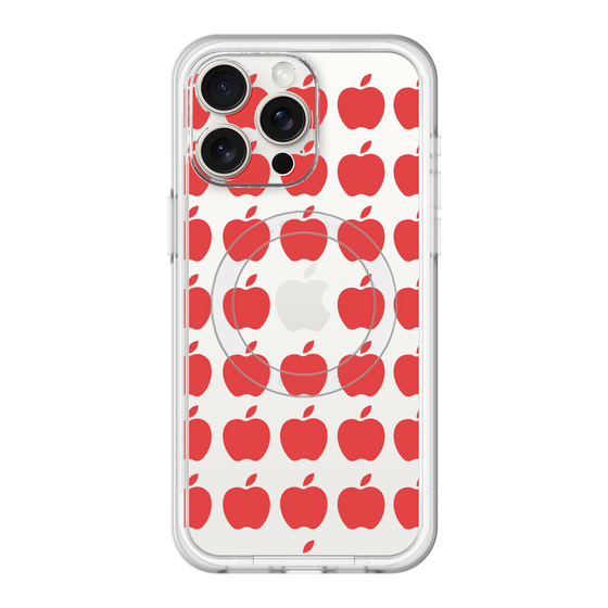 スリムプロテクションプレミアムケース with MagSafe［ Apple - Red ］