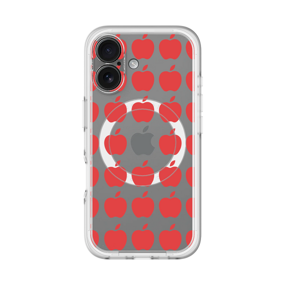 スリムプロテクションプレミアムケース with MagSafe［ Apple - Red ］