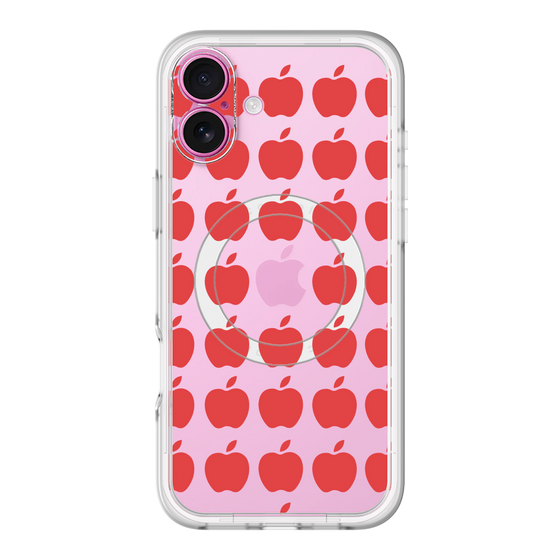 スリムプロテクションプレミアムケース with MagSafe［ Apple - Red ］