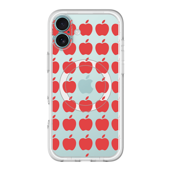 スリムプロテクションプレミアムケース with MagSafe［ Apple - Red ］