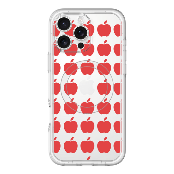 スリムプロテクションプレミアムケース with MagSafe［ Apple - Red ］