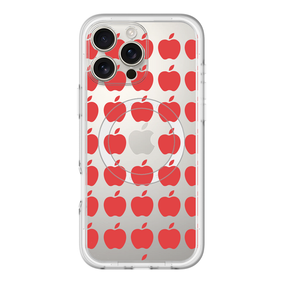 スリムプロテクションプレミアムケース with MagSafe［ Apple - Red ］