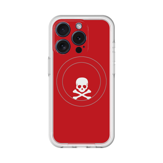 スリムプロテクションプレミアムケース with MagSafe［ スカル - Red ］