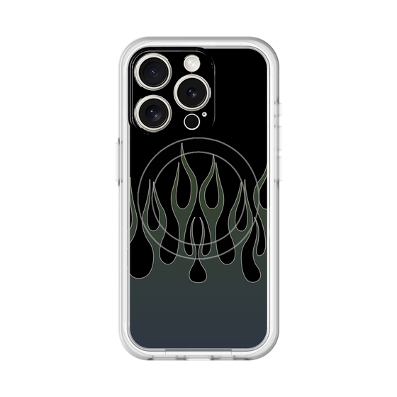 スリムプロテクションプレミアムケース with MagSafe［ 炎 - Blue ］
