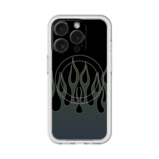 スリムプロテクションプレミアムケース with MagSafe［ 炎 - Blue ］