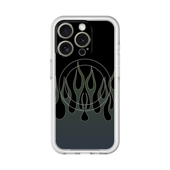 スリムプロテクションプレミアムケース with MagSafe［ 炎 - Blue ］
