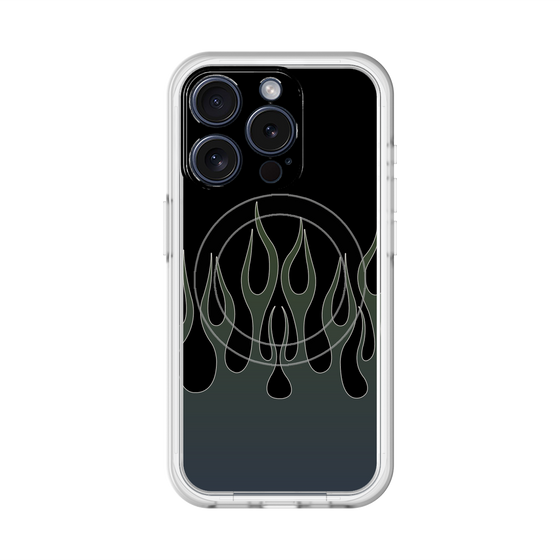 スリムプロテクションプレミアムケース with MagSafe［ 炎 - Blue ］