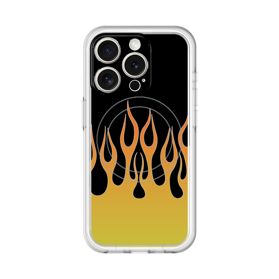 スリムプロテクションプレミアムケース with MagSafe［ 炎 - Yellow ］