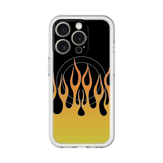 スリムプロテクションプレミアムケース with MagSafe［ 炎 - Yellow ］