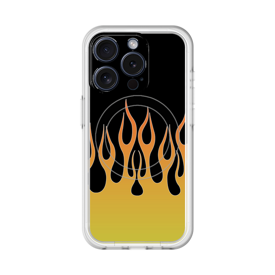 スリムプロテクションプレミアムケース with MagSafe［ 炎 - Yellow ］