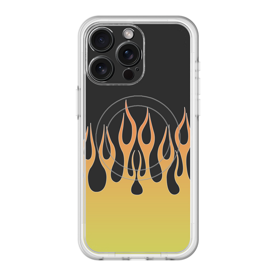 スリムプロテクションプレミアムケース with MagSafe［ 炎 - Yellow ］