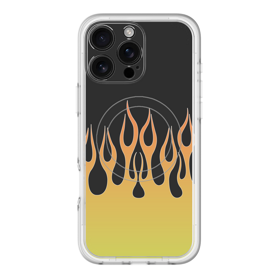 スリムプロテクションプレミアムケース with MagSafe［ 炎 - Yellow ］