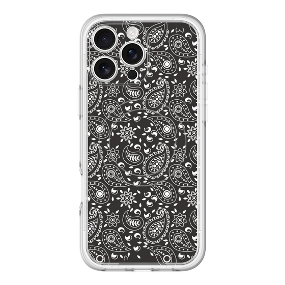 スリムプロテクションプレミアムケース with MagSafe［ ペイズリー - Black ］