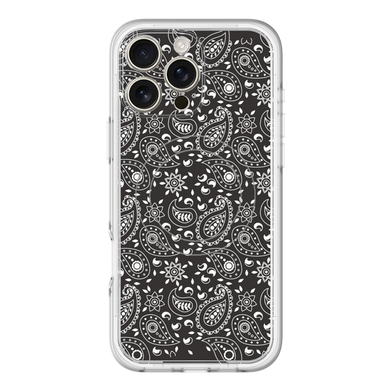 スリムプロテクションプレミアムケース with MagSafe［ ペイズリー - Black ］