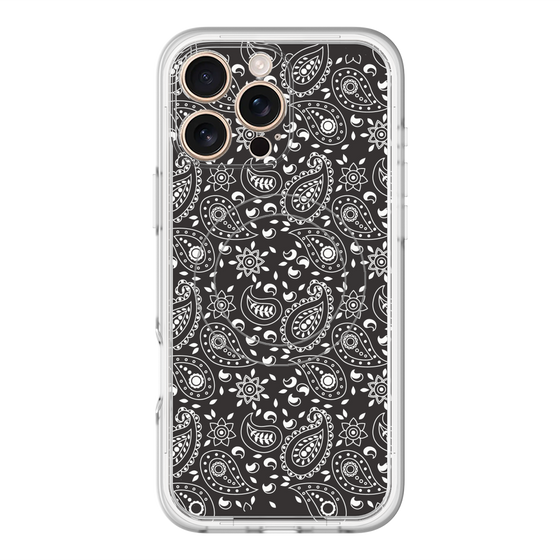 スリムプロテクションプレミアムケース with MagSafe［ ペイズリー - Black ］