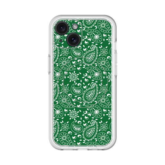 スリムプロテクションプレミアムケース with MagSafe［ ペイズリー - Green ］