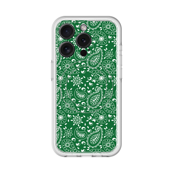 スリムプロテクションプレミアムケース with MagSafe［ ペイズリー - Green ］