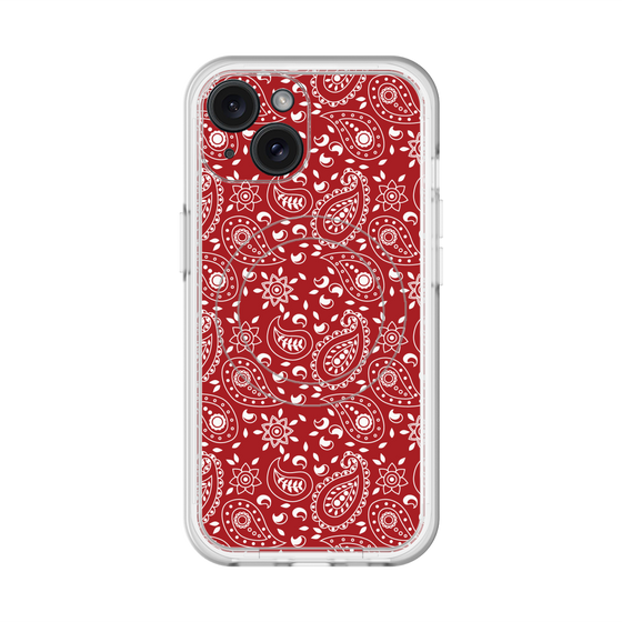 スリムプロテクションプレミアムケース with MagSafe［ ペイズリー - Red ］