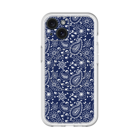 スリムプロテクションプレミアムケース with MagSafe［ ペイズリー - Blue ］