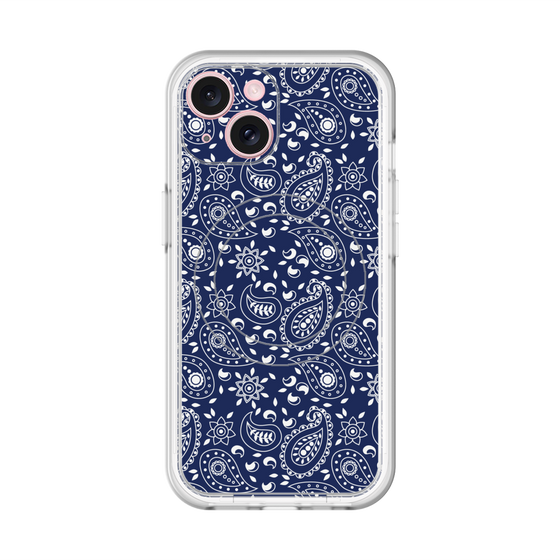 スリムプロテクションプレミアムケース with MagSafe［ ペイズリー - Blue ］