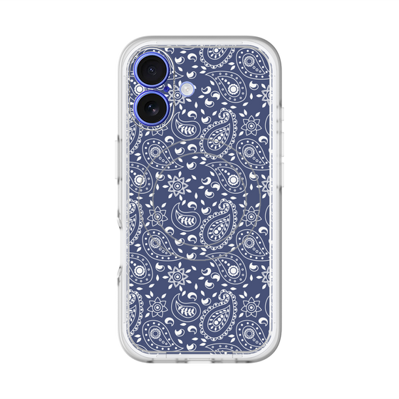 スリムプロテクションプレミアムケース with MagSafe［ ペイズリー - Blue ］