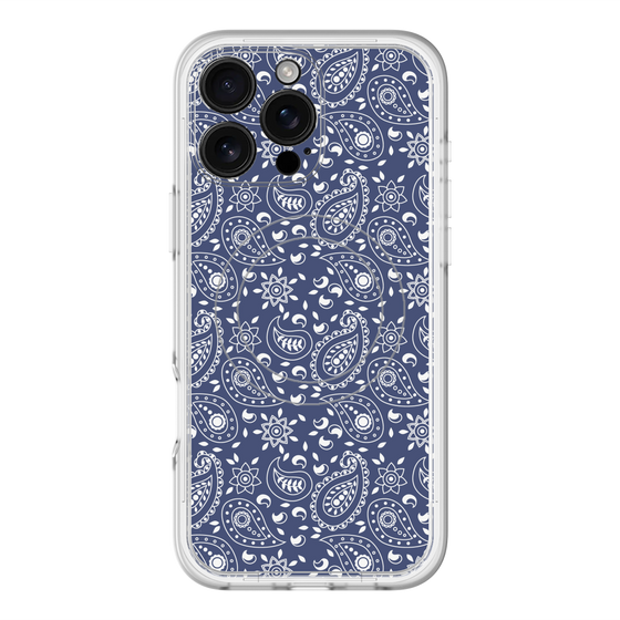 スリムプロテクションプレミアムケース with MagSafe［ ペイズリー - Blue ］