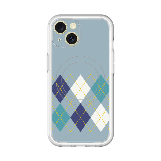 スリムプロテクションプレミアムケース with MagSafe［ Nordic Argyle - Blue ］
