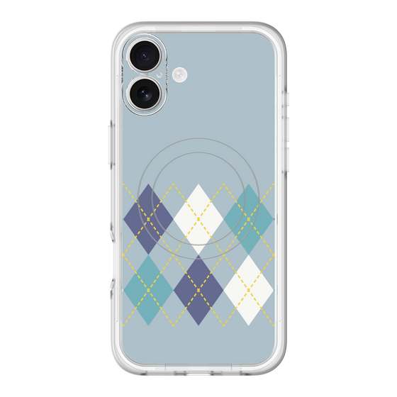 スリムプロテクションプレミアムケース with MagSafe［ Nordic Argyle - Blue ］