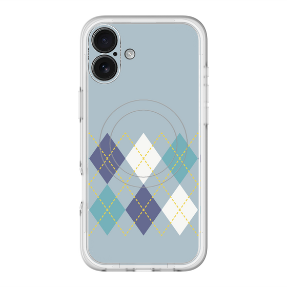 スリムプロテクションプレミアムケース with MagSafe［ Nordic Argyle - Blue ］