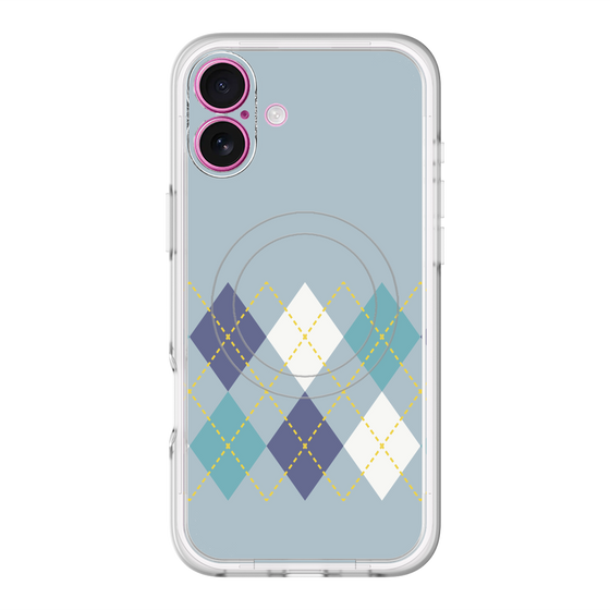 スリムプロテクションプレミアムケース with MagSafe［ Nordic Argyle - Blue ］