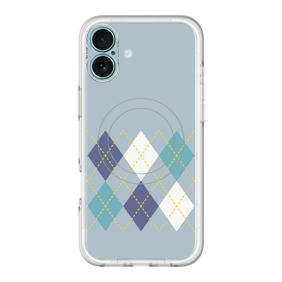 スリムプロテクションプレミアムケース with MagSafe［ Nordic Argyle - Blue ］