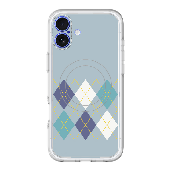 スリムプロテクションプレミアムケース with MagSafe［ Nordic Argyle - Blue ］