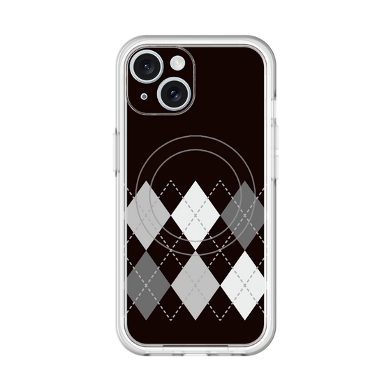 スリムプロテクションプレミアムケース with MagSafe［ Nordic Argyle - Black ］